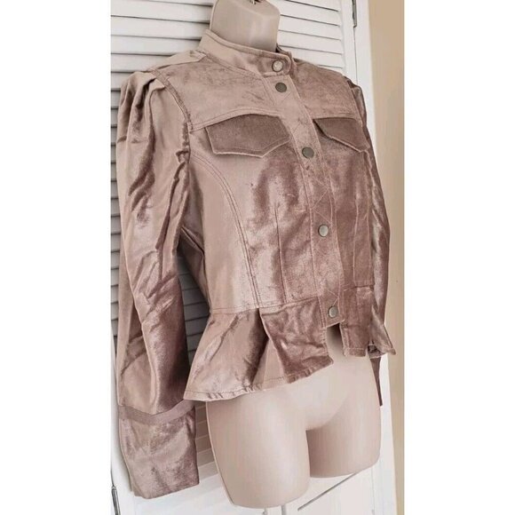 NEW FREE PEOPLE BALLET RACER VELVET CHAMPAIGN JACKET SZ XS - Picture 5 of 14